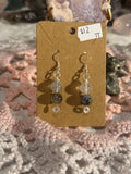 Rutilated Quartz beaded dangle earrings