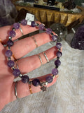 Amethyst 8 inch stretchy bracelet