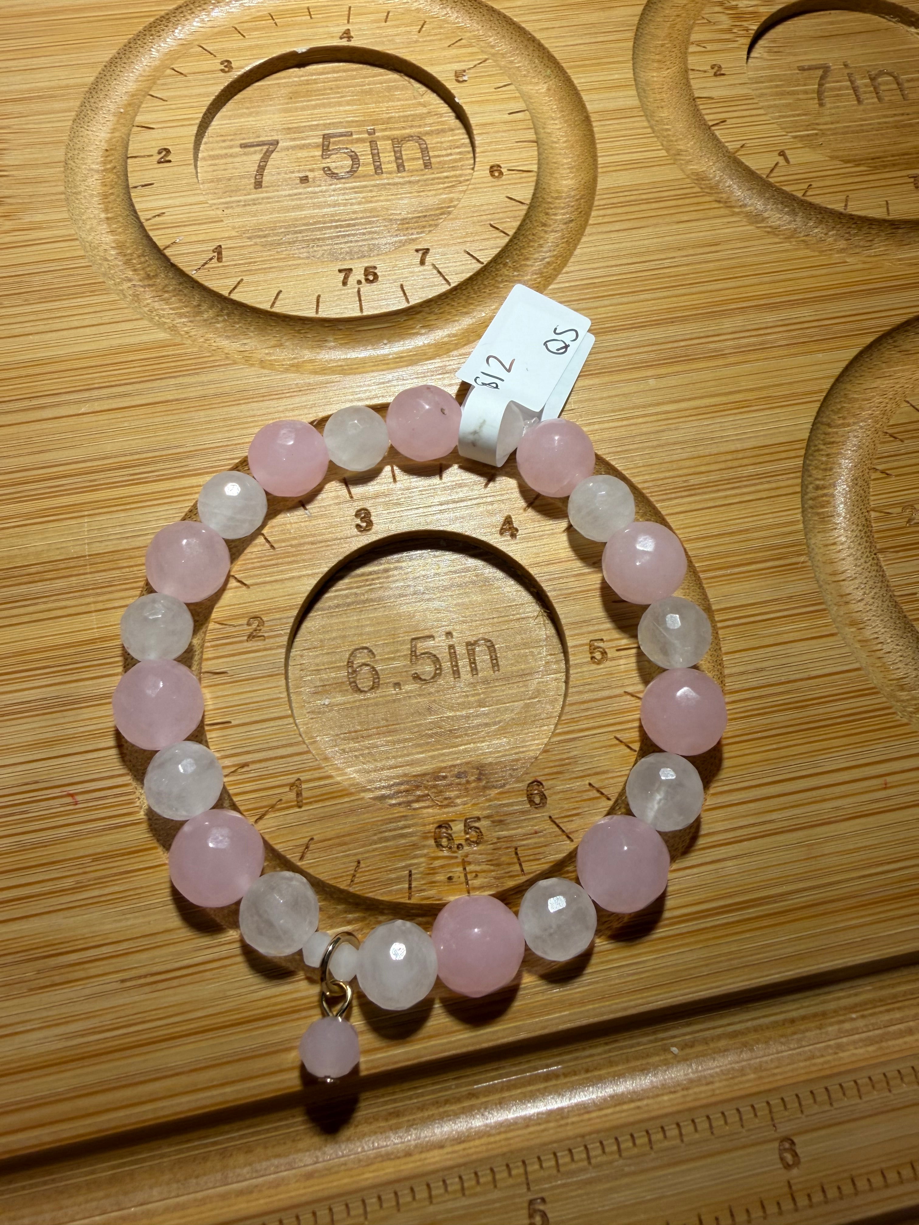 Rose Quartz 6.5 inch stretchy bracelet