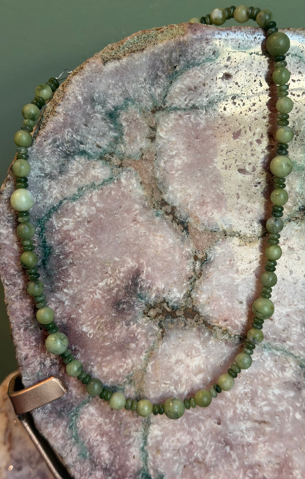 Jade beaded necklace
