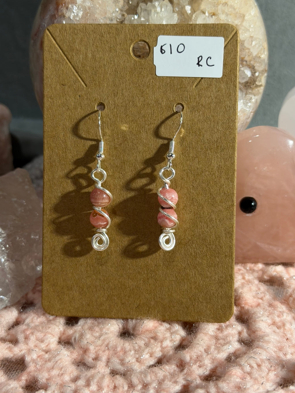Blue Sandstone moon & star dangle earrings