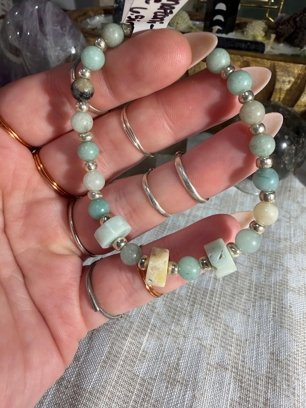 Amazonite 6.5 inch stretchy bracelet