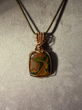 Cherry Creek Jasper copper wire-wrapped pendant