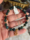Moss agate 7.5 inch stretchy bracelet