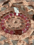 Strawberry Quartz 6.5 inch stretchy bracelet