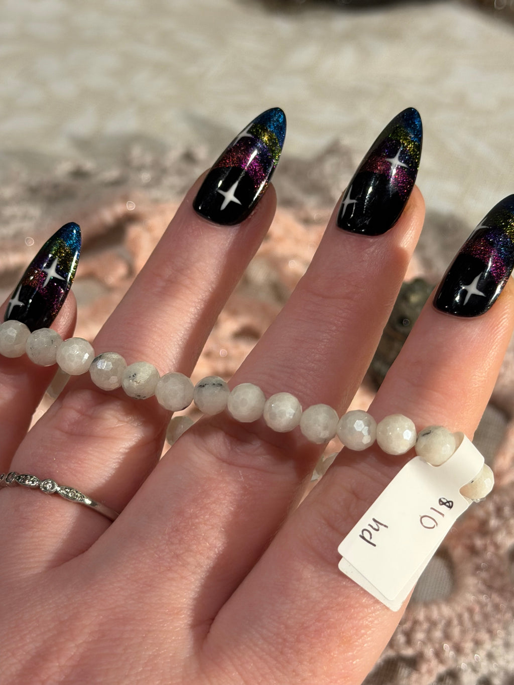 Mystic coated pink Opal 7 inch stretchy bracelet