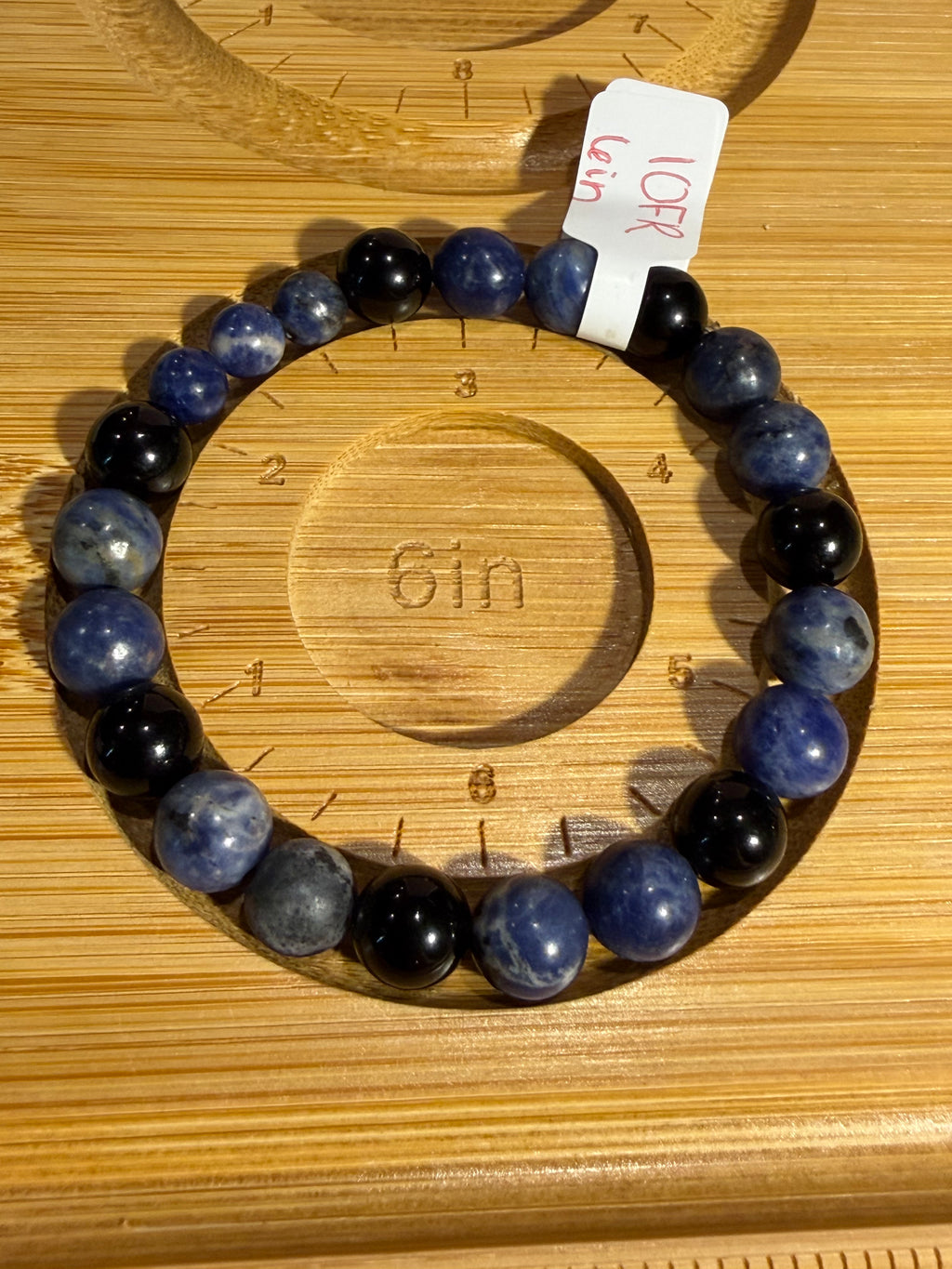 Sodalite & Obsidian 6 inch beaded stretchy bracelet