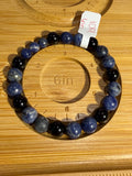 Sodalite & Obsidian 6 inch beaded stretchy bracelet