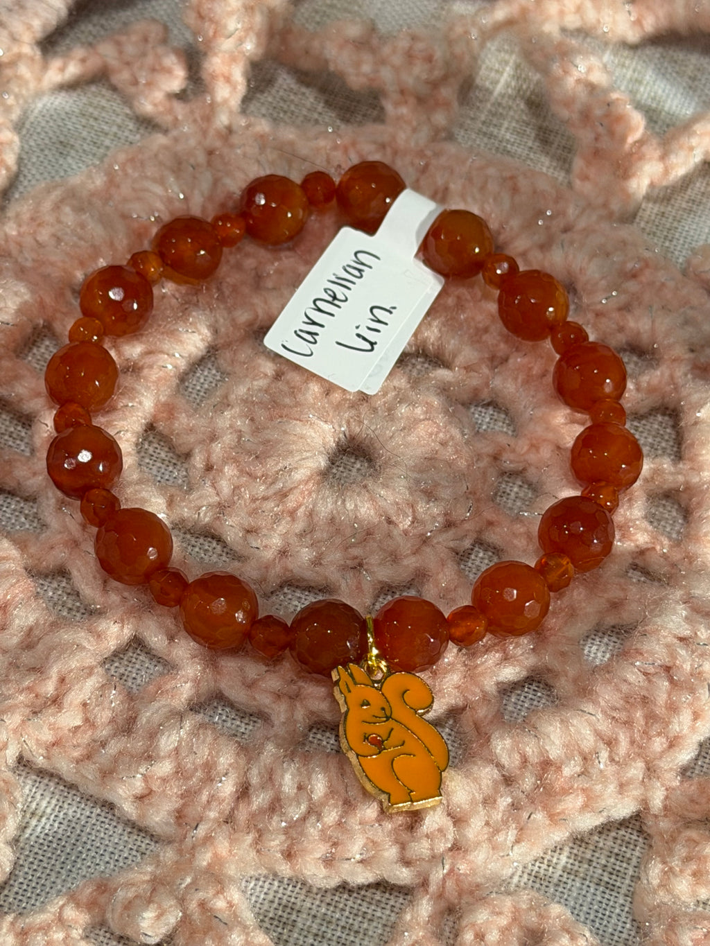Carnelian stretchy 6 inch bracelet