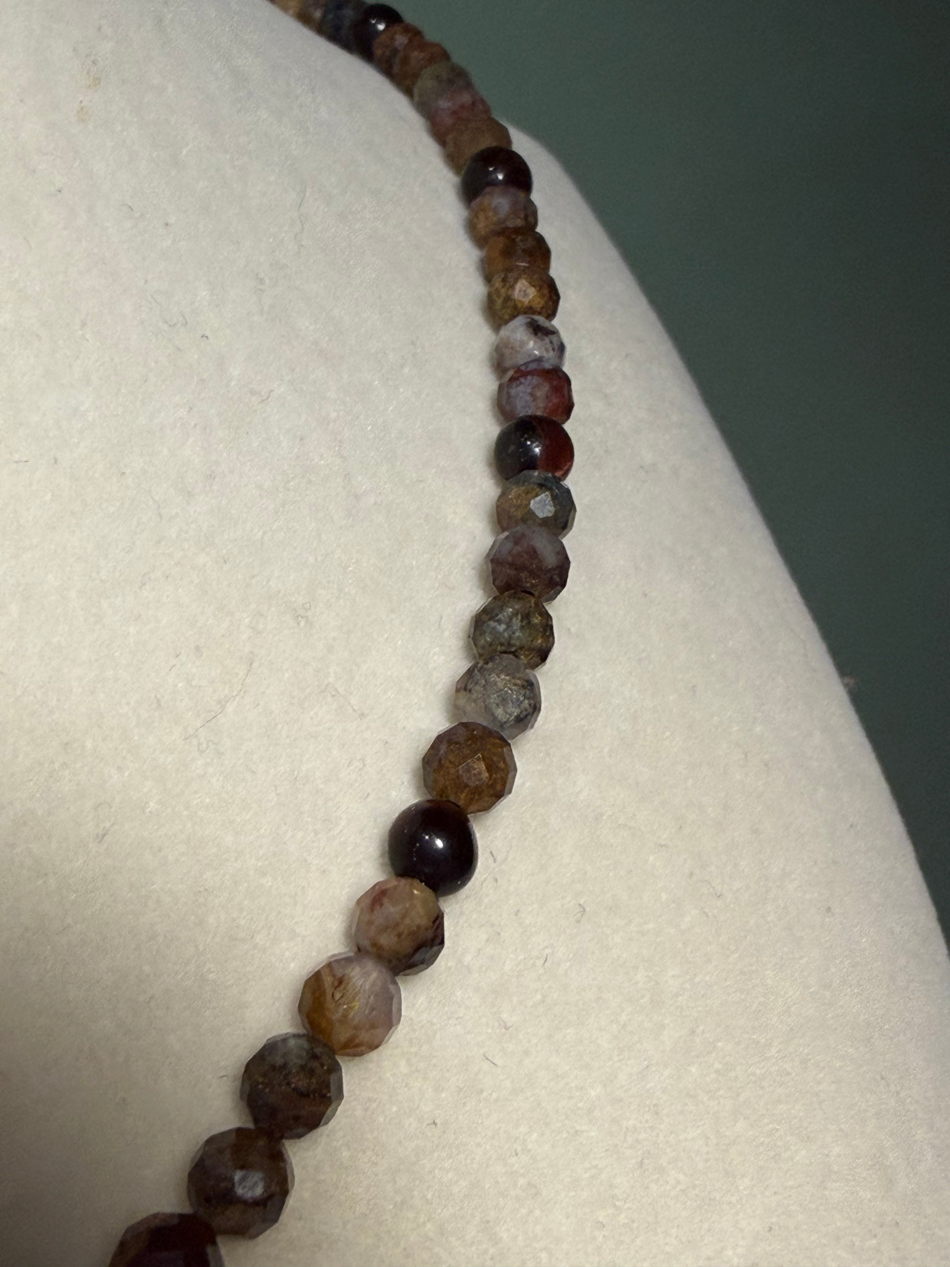 Pietersite & Red Tiger's Eye beaded necklace