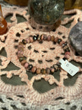 faceted Rhodonite 6.5-inch stretchy bracelet