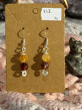 Double Fire Quartz beaded earrings