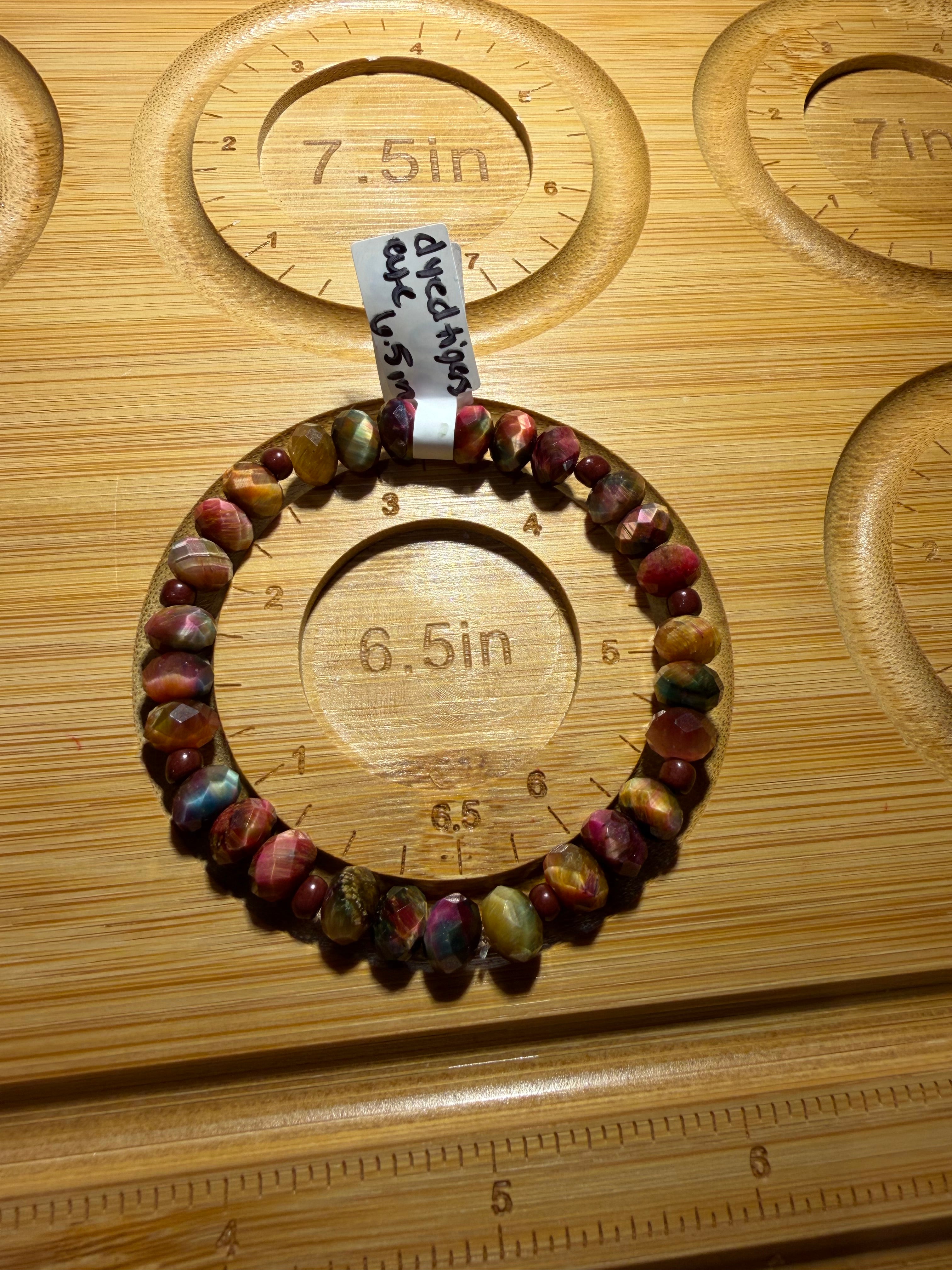 Dyed Tigers Eye 6.5 inch stretchy bracelet