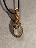 Rose Quartz copper wire-wrapped pendant