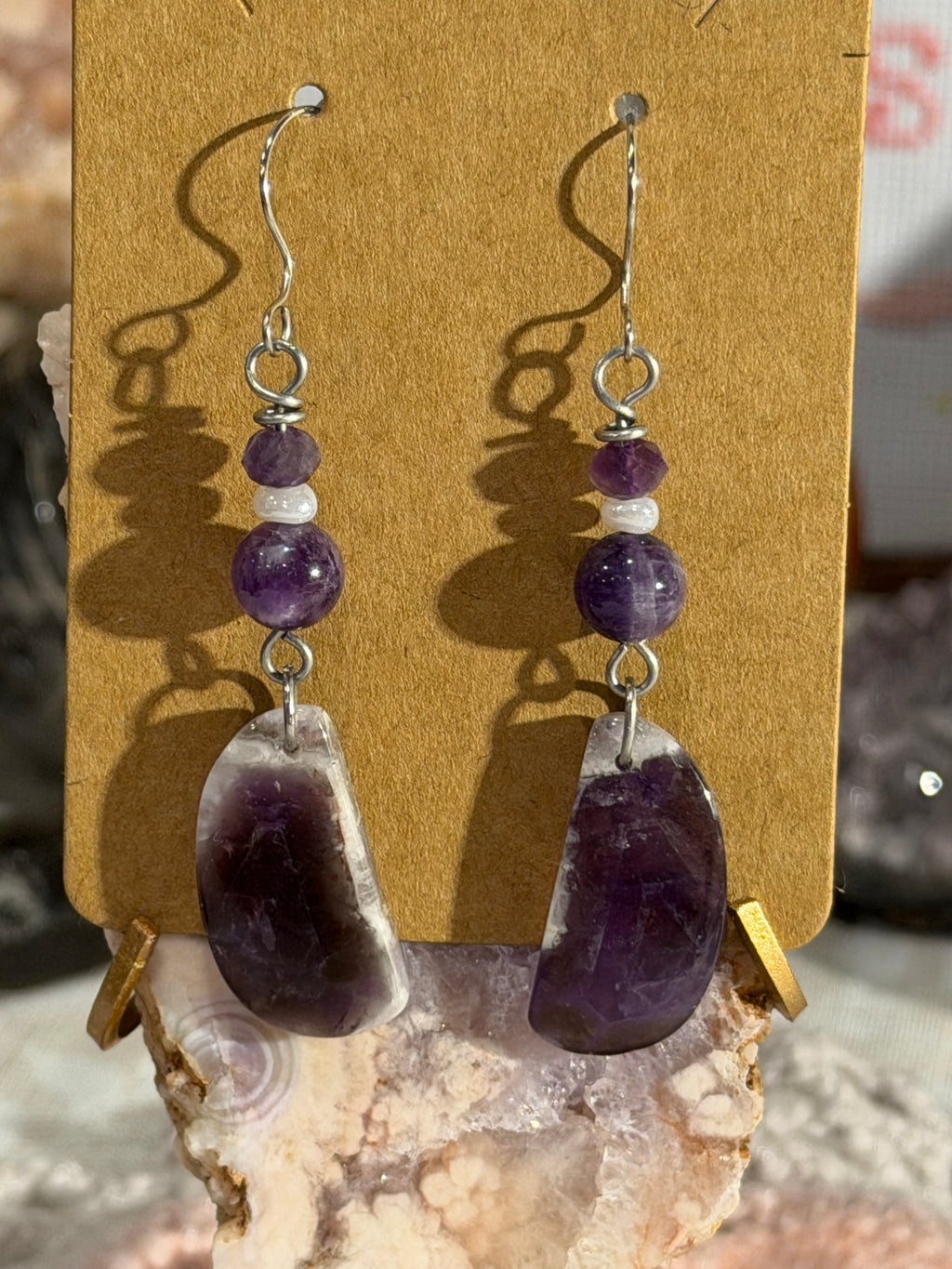 Amethyst dangle earrings