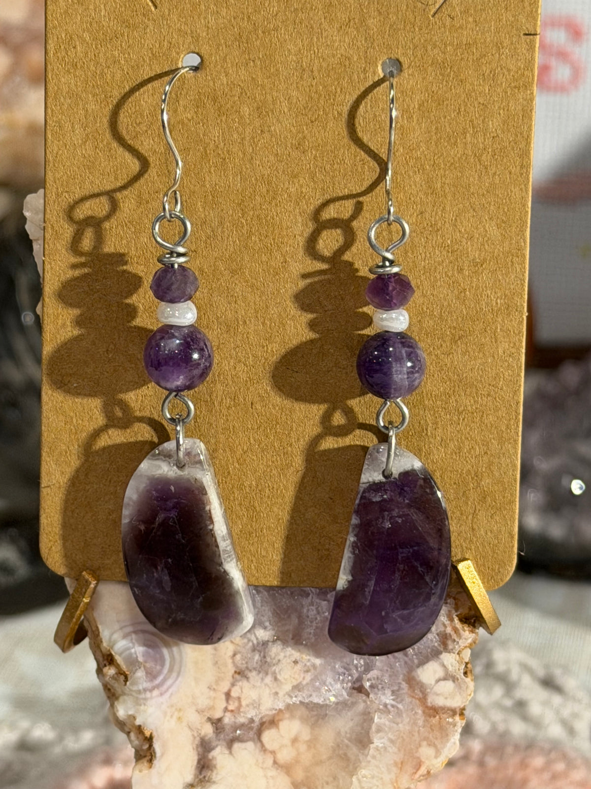 Amethyst dangle earrings