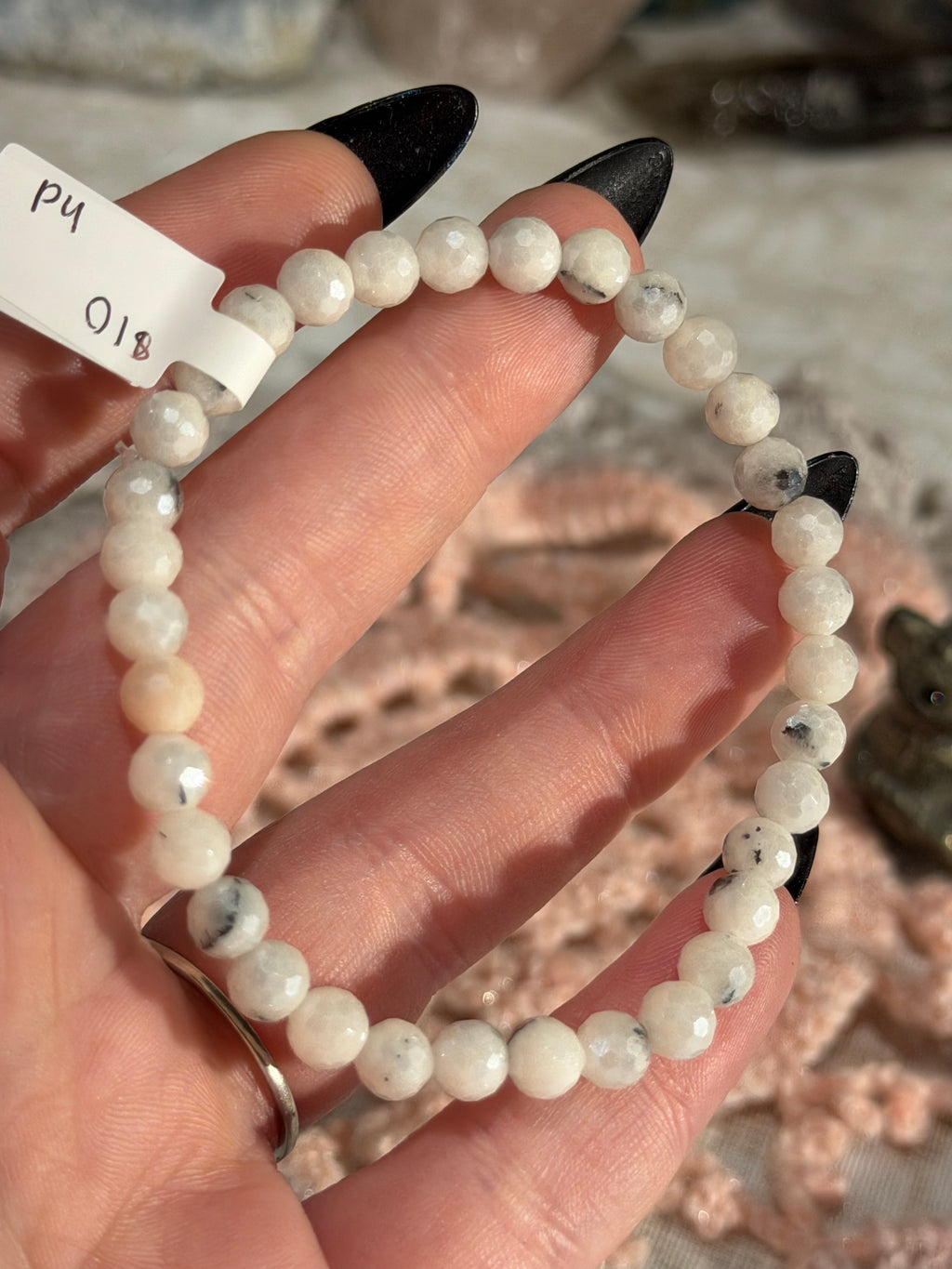 Mystic coated pink Opal 7 inch stretchy bracelet