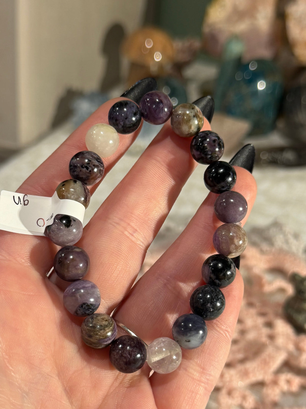 Charoite 6.75 inch stretchy bracelet