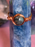 Indian Agate size 10 copper wire-wrapped ring