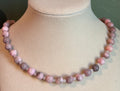 Pink Zebra Jasper beaded necklace