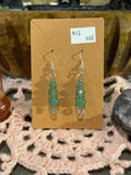Green Aventurine & glass beaded earrings