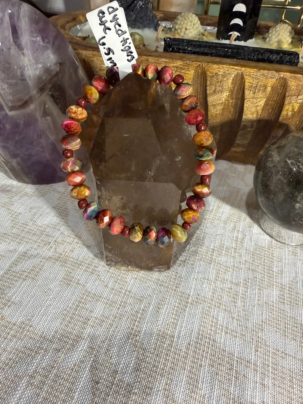 Dyed Tigers Eye 6.5 inch stretchy bracelet