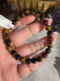Multicolor tigers eye 7 inch stretchy bracelet