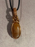 Confetti Sunstone copper wire-wrapped pendant