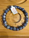 Blue Dot Jasper 6 inch beaded stretchy bracelet