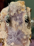 Dalmatian Jasper & Obsidian silver-tone copper wire-wrapped earrings