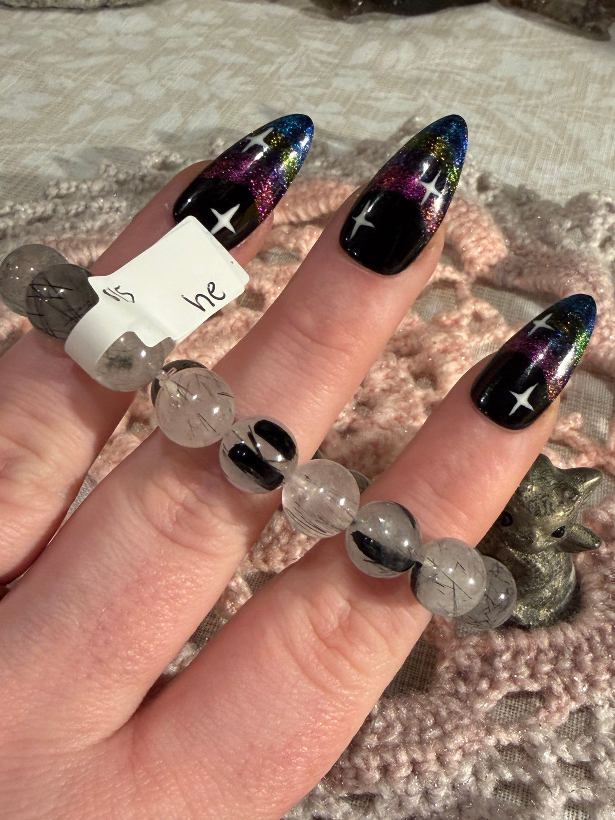 Rutilated Quartz 6 inch stretchy bracelet