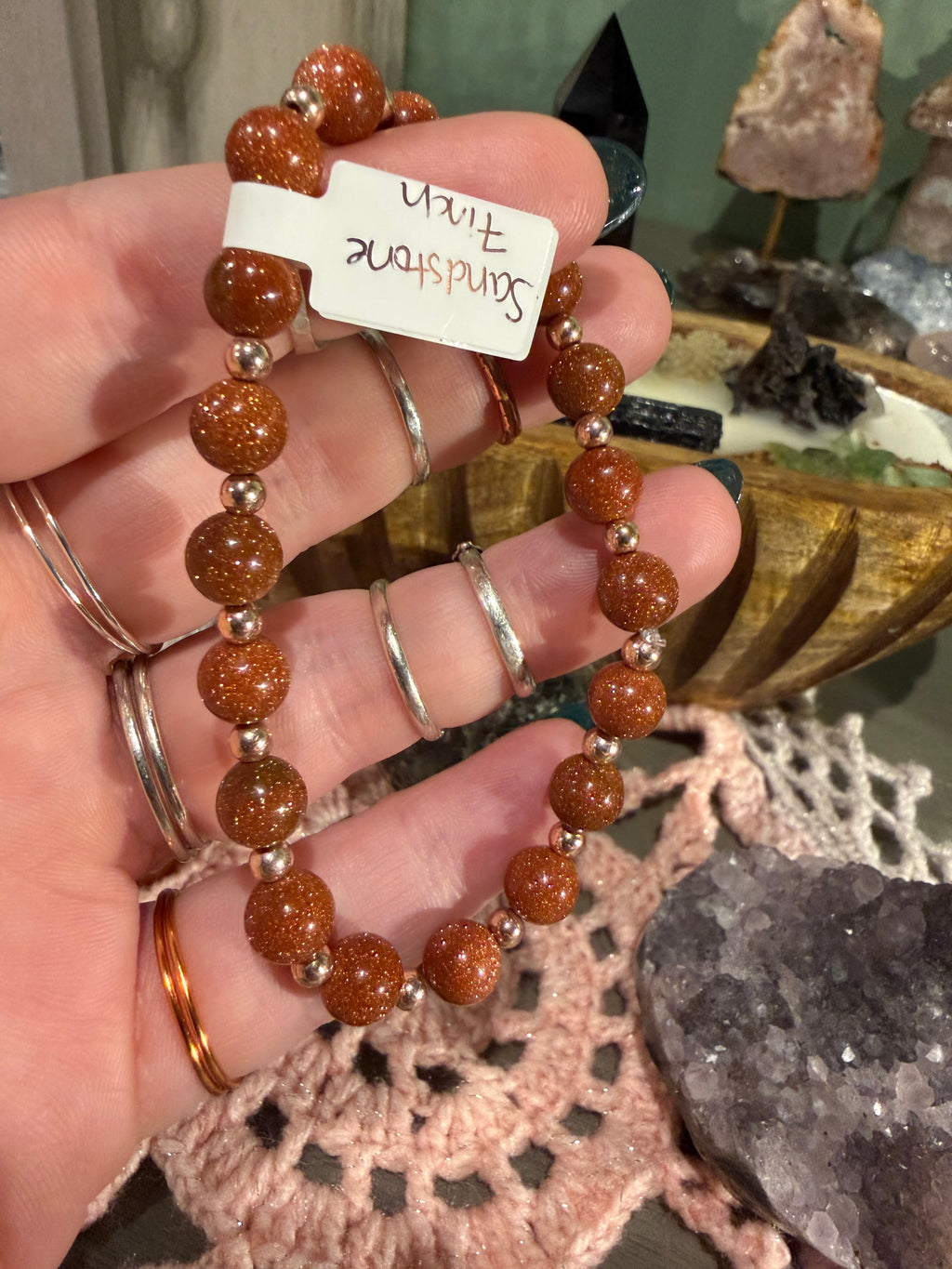 Sandstone 7-inch stretchy bracelet