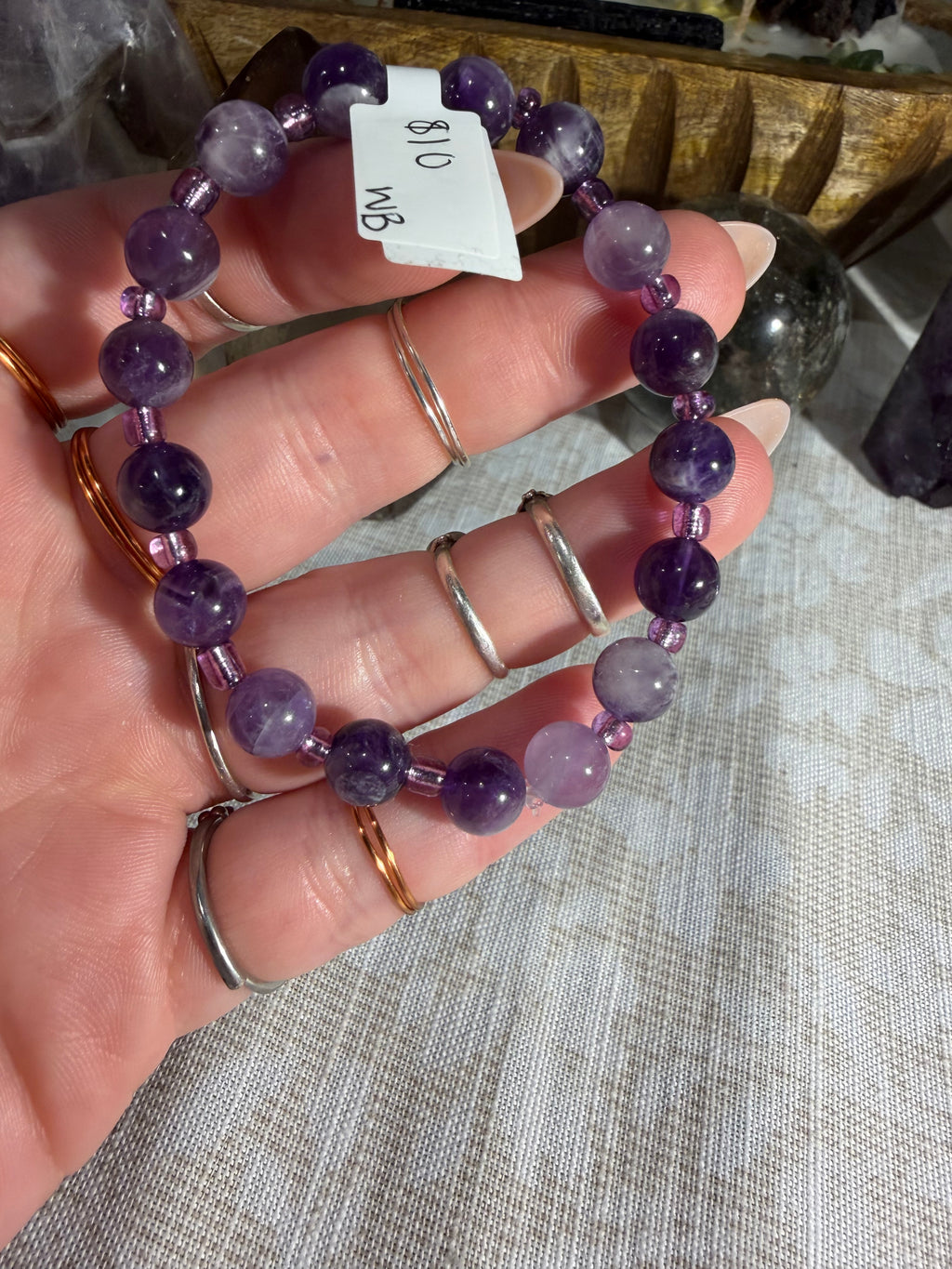 Amethyst 6.5 inch stretchy bracelet
