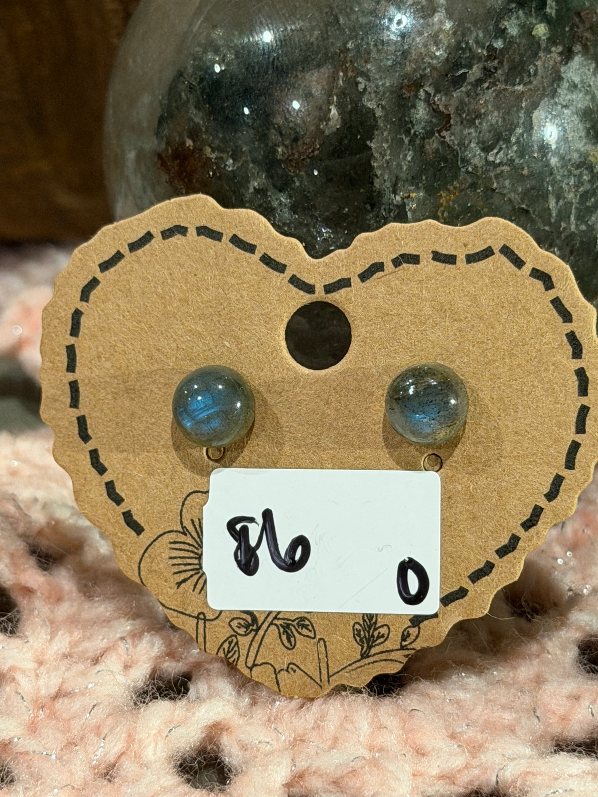 Labradorite stud earrings