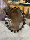 Lava Stone & Obsidian 7.5 inch stretchy bracelet