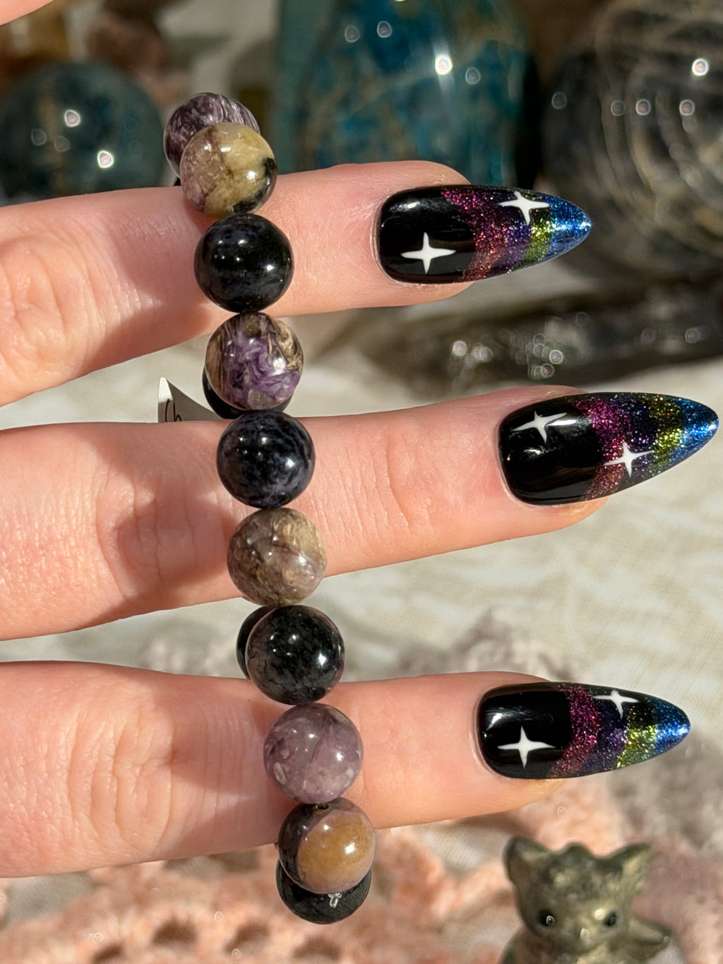 Charoite 6.5-inch stretchy bracelet
