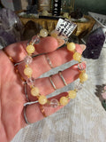 Yellow Calcite & Clear Quartz 6.5 inch stretchy bracelet