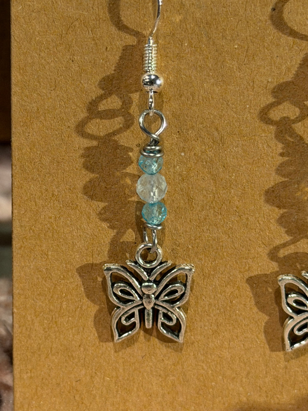 Blue Topaz & Aquamarine butterfly earrings