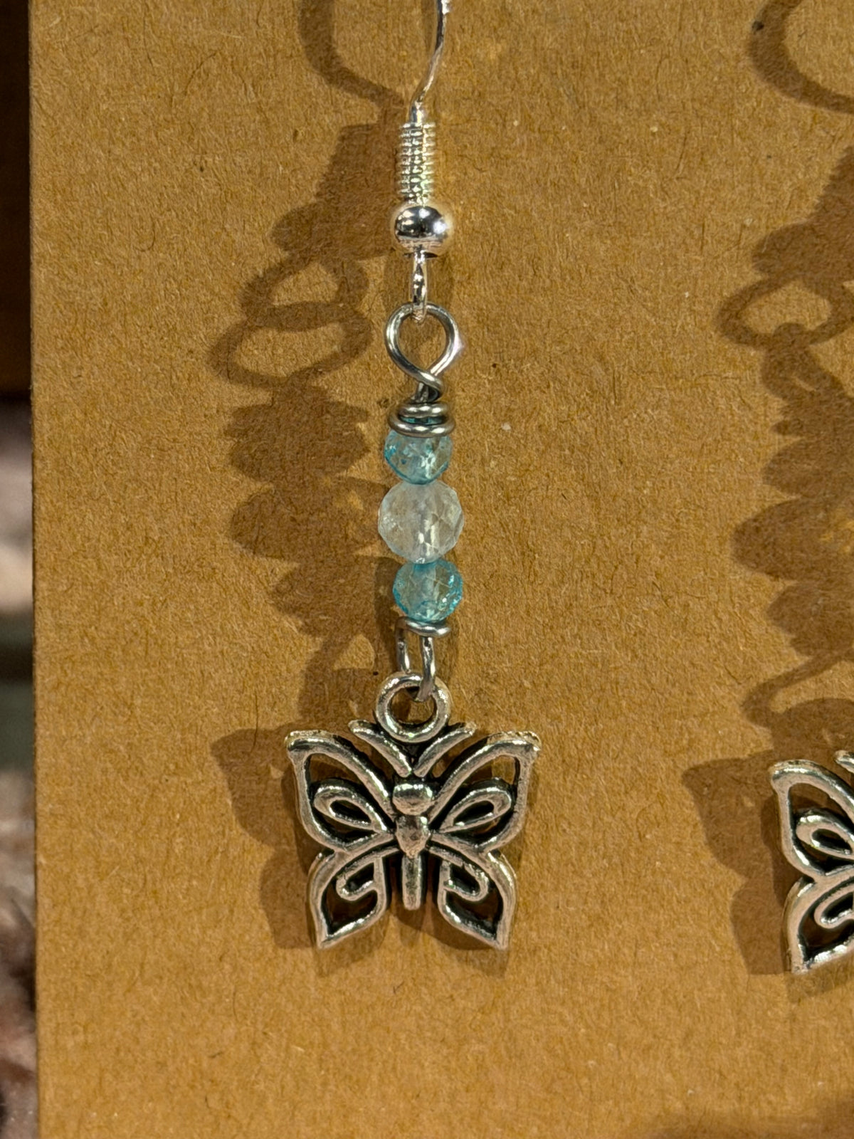 Blue Topaz & Aquamarine butterfly earrings