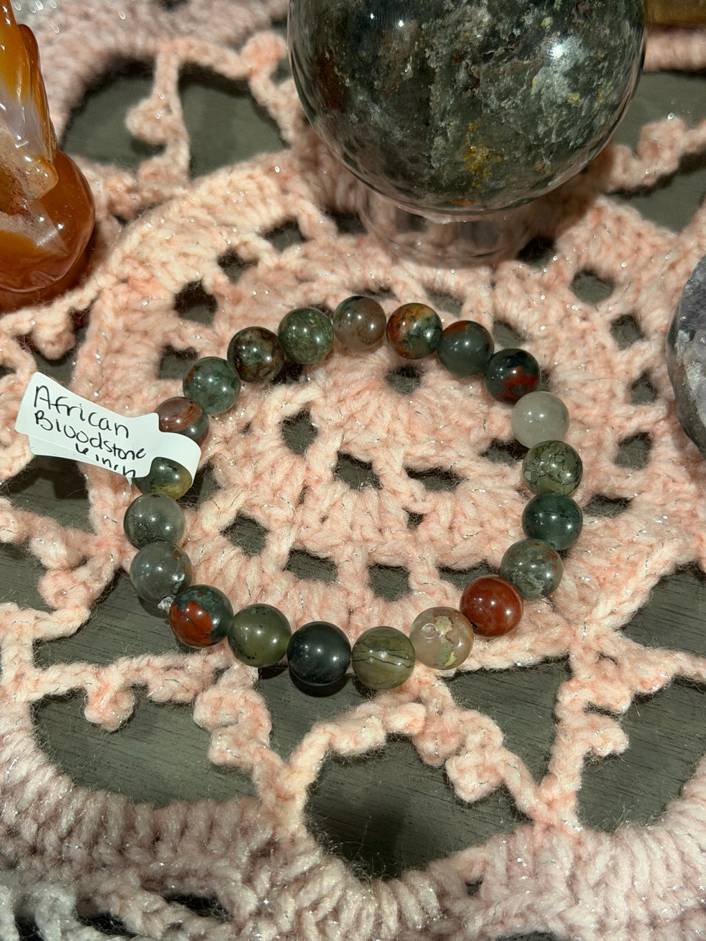 African Bloodstone 6-inch stretchy bracelet