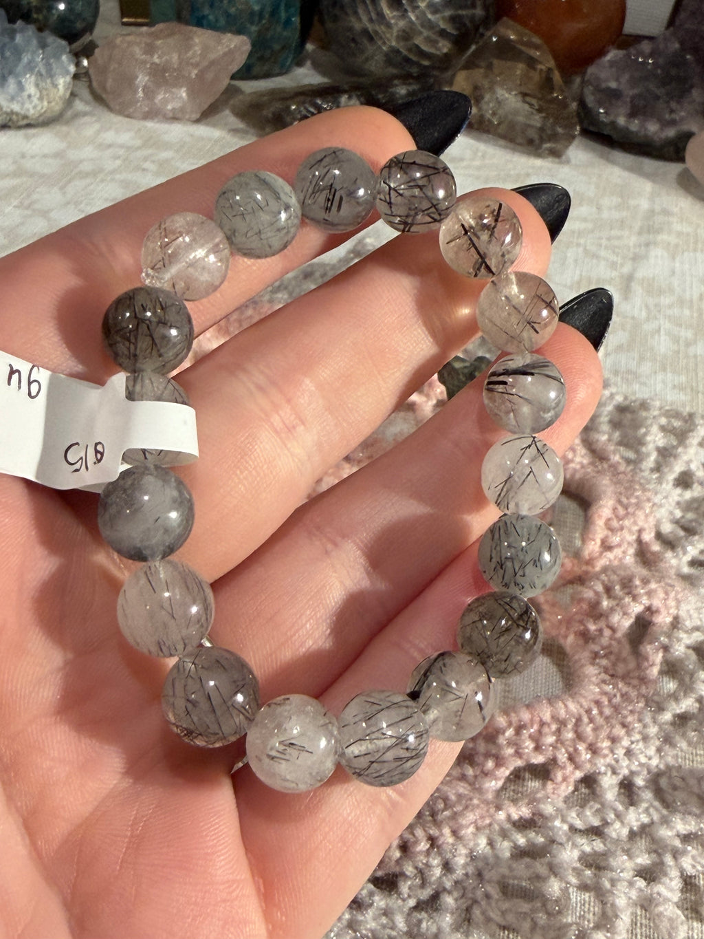 Rutilated Quartz 6 inch stretchy bracelet