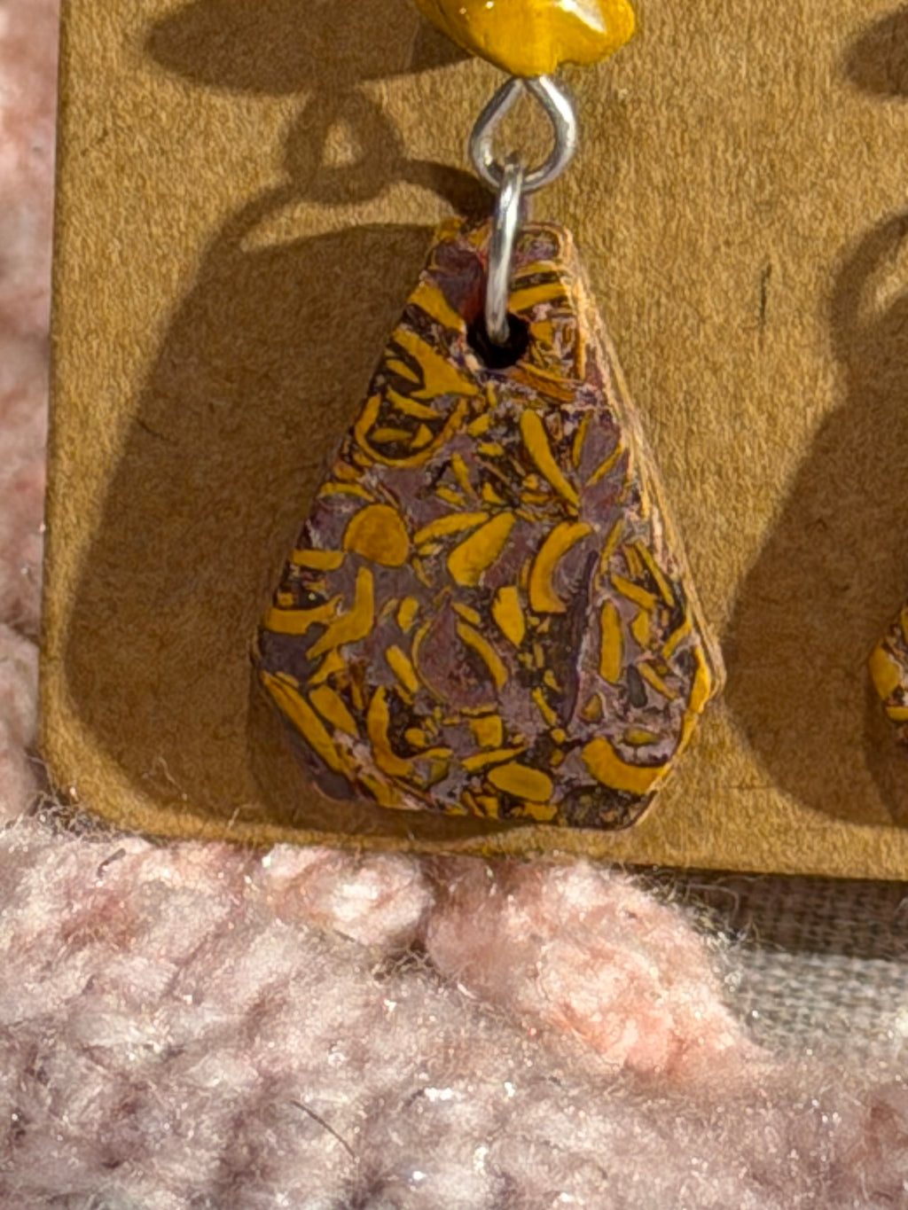 Calligraphy stone & Mookaite Jasper dangle earrings