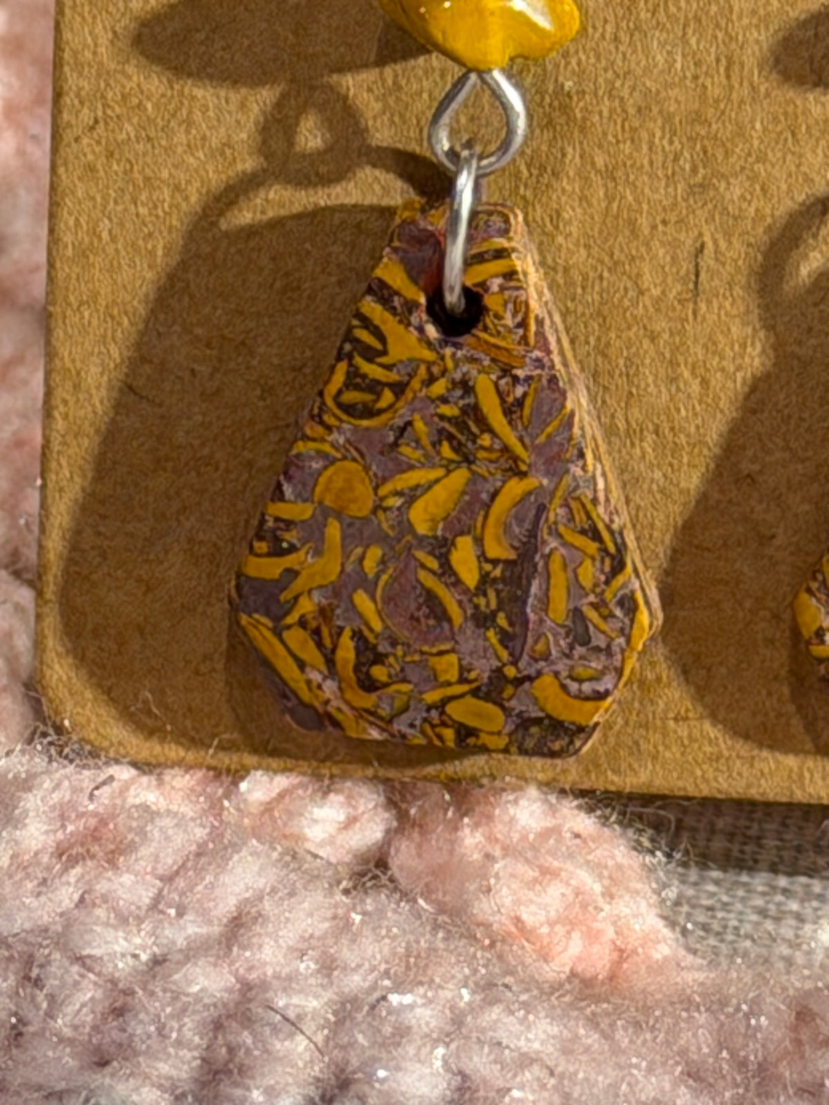 Calligraphy stone & Mookaite Jasper dangle earrings
