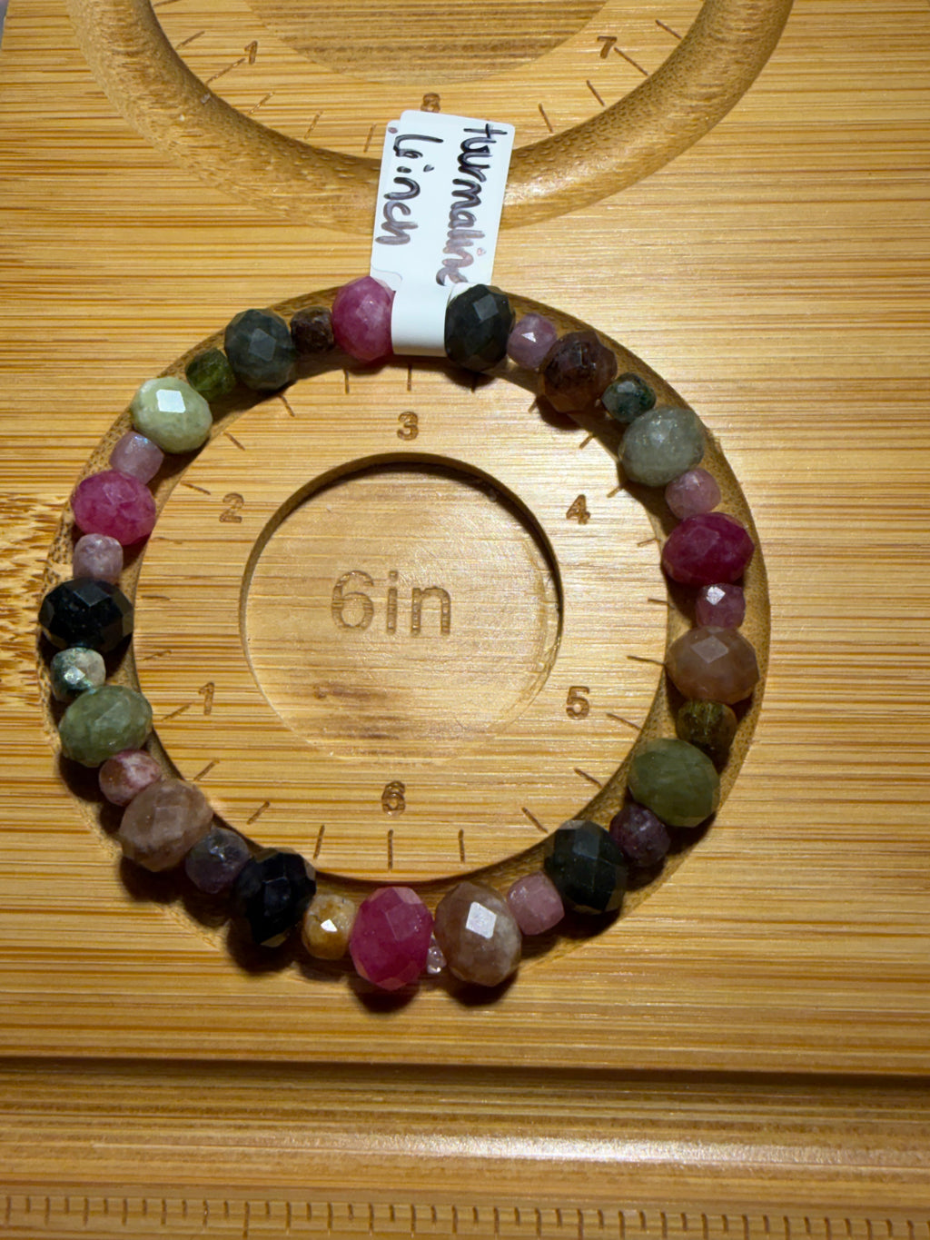 Faceted Tourmaline 6 inch stretchy bracelet