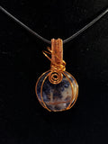 Sodalite copper wire-wrapped pendant