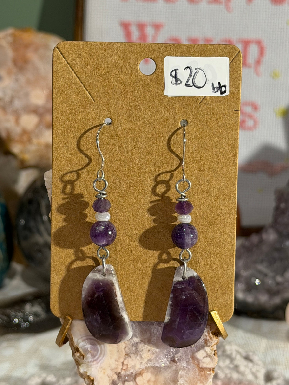 Amethyst dangle earrings