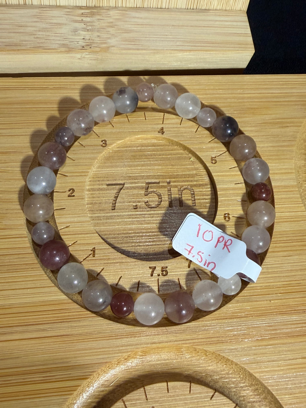 Violet Agate 7.5 inch beaded stretchy bracelet