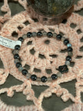 Labradorite & Hematite 6-inch stretchy bracelet