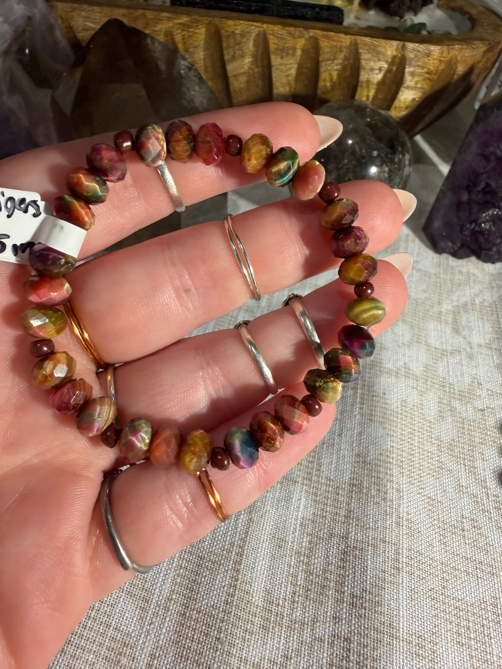 Dyed Tigers Eye 6.5 inch stretchy bracelet