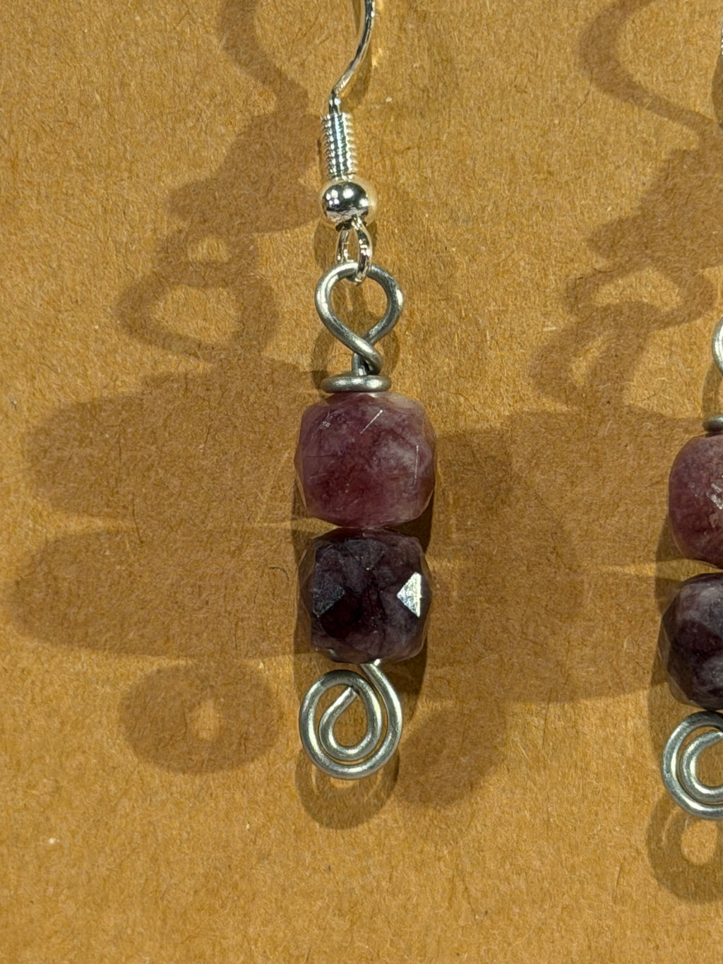 Double Garnet beaded earrings